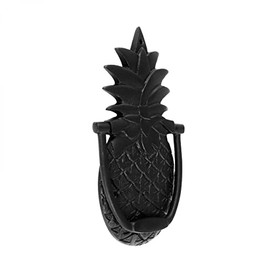 Black Pineapple Shaped Door Knocker 8 Inches H Solid Brass Vintage Front Door Or Gate Metal Knockers with Mounting Hardware Renovators Supply Manufacturing