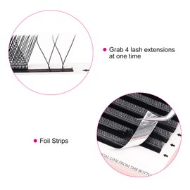 Lash Extension YY Lashes D Curl Mix Length 15-20mm Pre Made Fans Easy Fan Russian Cluster 12 rows Pre Fanned Volume Lash Extensions (YY-0.05-D, 14mm)
