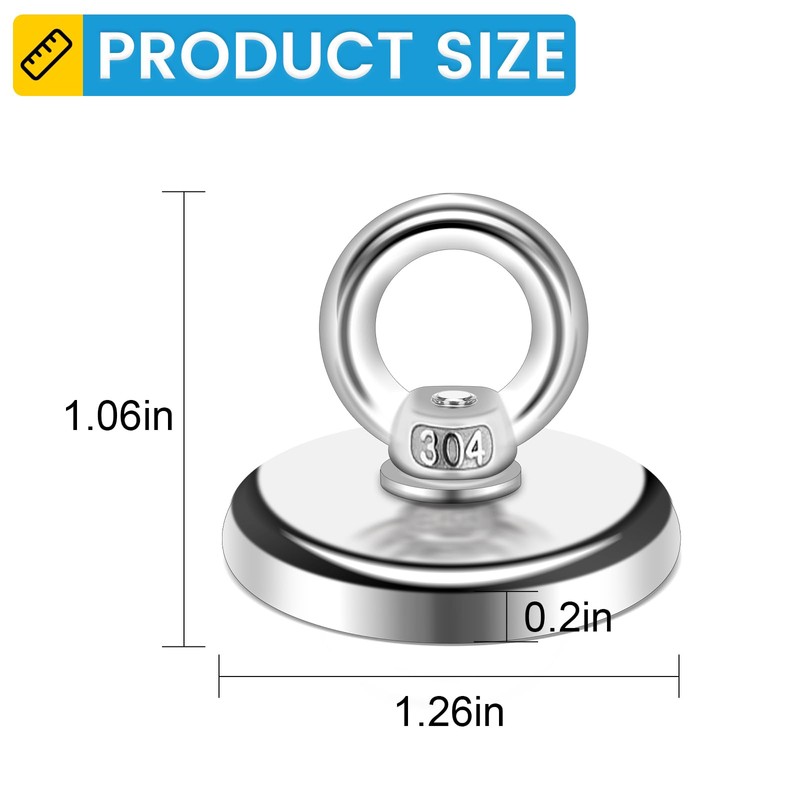 Magnetic Hooks, 100 LB（45KG） Heavy Duty Magnetic Hooks with Countersunk
