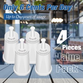 4 Pack Replacement Water Filter for Breville Espresso Machine Barista Touch Bes880, Barista Pro BES878, Oracle Touch BES990, Oracle BES980, Dual Boiler BES920 Bambino ClaroSwiss Sage by Funmit