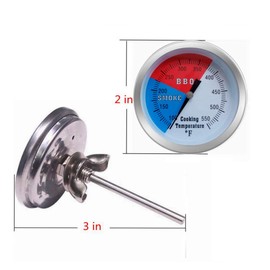 YOTOM BBQ Grill Thermometer Gauge, 2 Pack Charcoal Grill Smoker Temperature Gauge Pit BBQ Grill Thermometer