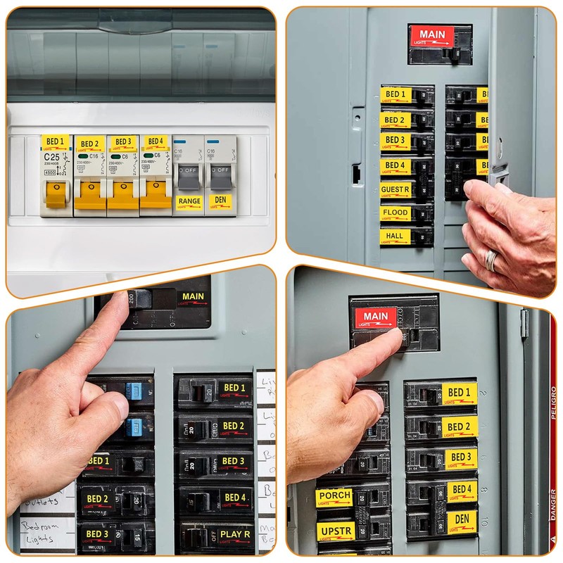 Classicseali 6 Sheets(258pcs) Circuit Breaker Labels, Durable Breaker Box Labels,Electric
