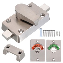 Toilet Door Lock, 2 Pieces Cabin Door Lock with Indicator Latch, Indicator Lock for Toilet Cabins, Privacy Bolts, Bathroom, Public Toilet Lock, Latch with Screws