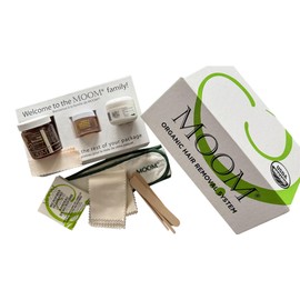 MOOM Organic Waxing Kit Gift Box for Women – Sugar Wax Hair Removal for Face, Bikini & Underarms – Travel Wax, Foot Spa Cream & Tools – Ideal for traveling & Mother’s Day