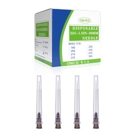 100Pack 22 Gauge 1.5 Inch Disposable Luer Lock Accessories, Individually Wrapped