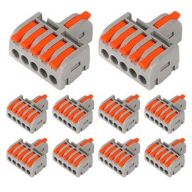 Teansic 10PCS 1 in 5 Out Splicing Lever Wire Connectors,Nylon Push-in Mini Electrical Wire Connectors