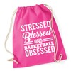 Hippowarehouse Stressed Blessed And Basketball Obsessed Drawstring Cotton School Gym