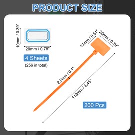 PATIKIL 4" Kabelbinder 200 Stück Kabelbinder Etiketten Nylon Draht Markierungsetiketten Selbstschnürende Kunststoffbänder Beschriftbar Mit Etikettenpapier Für Organisation Kabel Orange