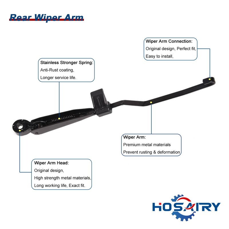 HOSAIRY Rear Wiper Arm Blade Set 5102882AA for Jeep Grand