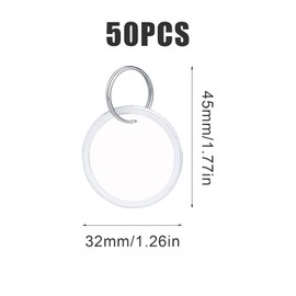 SAVITA Pack of 50 32 mm Round Paper Tags Round Rim Key Tag Round with Split Ring Key Tags Label Key Tags for Keys Luggage Backpacks Key Rings Can Be Written On