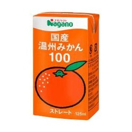 Nagano Tomato, Japanese Unshu Mandarin Orange 100, 4.9 fl oz (125 ml) x 6