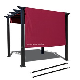 Alion Home Universal Waterproof Pergola Shade Cover – Pergola Replacement Canopy – Outdoor Adjustable Shade Cover with Heavy Duty Weighted Metal Rods (16' x 8', Burgundy Red)
