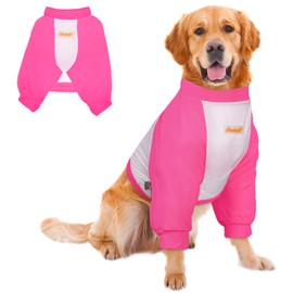Handwith Dog Recovery Suit, Recovery Sleeve for Dogs, Dog Elbow Braces Protector for Leg Injuries & Joint Pain, Dog Cone Alternative to Stop Licking Leg Wounds, Bright Pink (XL)