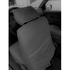 Durafit Seat Covers, Made to fit 2001-2004 Tacoma Front Seat Covers in Gray Endura 60/40 Split Seat with Integrated Opening Console, Adj. headrests, and Fold Console w/Lid