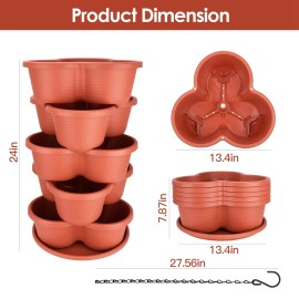 iMounTEK 5Tiers Stackable Planter Garden Tower Vertical Planter for Yard Flower Vegetable