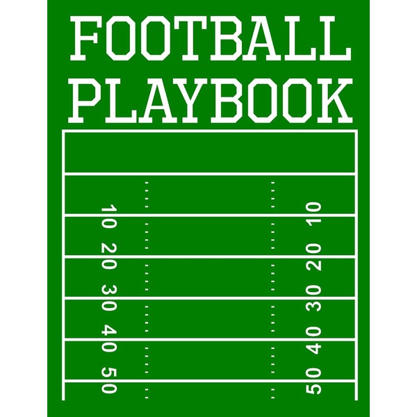 Football Playbook: 100 Page Football Coach Notebook with Field Diagrams