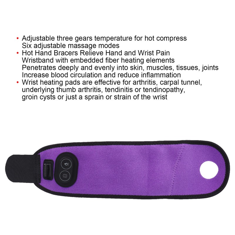 3 Gears Temperature Wrist Heating Warmer 6 Gears Massage Modes