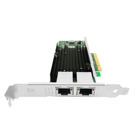 10Gb PCIe x8/x16 Converged Ethernet Network Card, Copper RJ45 Ports LAN Card NIC with Intel X540 Controller Server Support Windows Server/Windows/Linux/Vmware ESXI (X540-AT2 (RJ45 Port x 2))