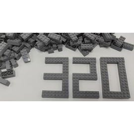 AXCFZI BINGUONE Basic Parts 320 Pieces 2x4 Light Gray Bricks Building Creative Play Blocks Set Toy Accessories Combine with Major Brick Brands (Gray Light)