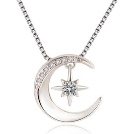 YKKJ Moon and Stars Necklace, Necklace Pendant, for Friendship, Christmas, Mother's Day, Birthday Gift, Metal