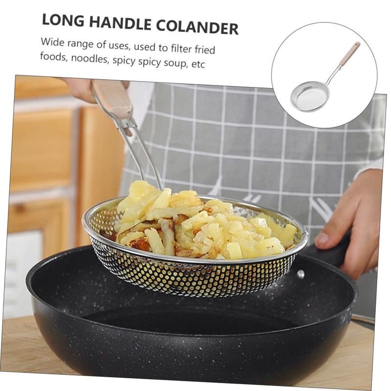 BIUDECO Stainless Steel Colander Fine Mesh Strainer Kitchen Gadget Long