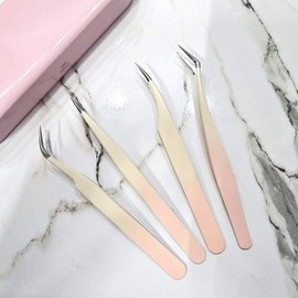 Professional Eyelash Extension Tweezer Set of 4 Lash Tweezers