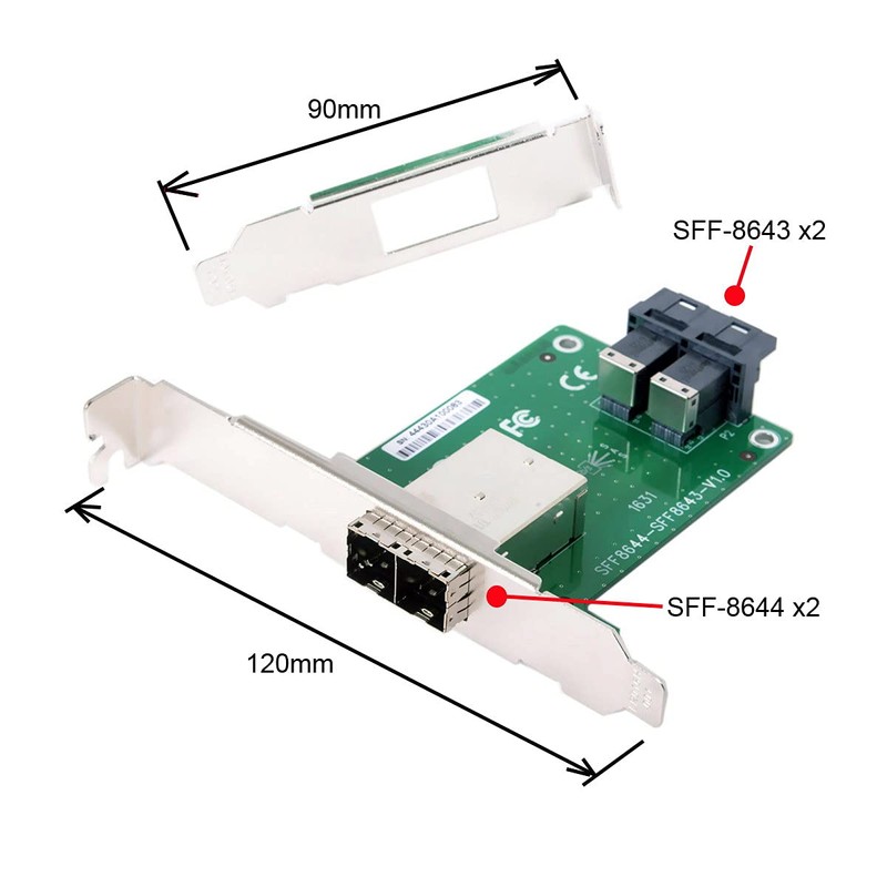 chenyang Dual Ports Mini SAS HD SFF-8644 to Internal SAS