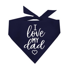I Love My Dad Valentine's Day, Father's Day Dog Bandana (Navy, XS 178)