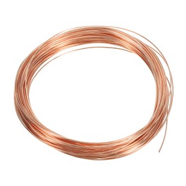 PATIKIL 66FT Solid Bare Copper Wire 22 Gauge 99.9% Jun Copper Wire 0.7mm Soft Beading Wire Metal Plant Stem Ties for Jewelry Craft (20m)