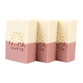 Pacha Soap Co. Jasmine Gardenia Bar Soap - Ylang Ylang, Orange, and Sweetgum Scented, Handcrafted Face, Body & Hand Cleanser, Nourishing Essential Oils, Hydrating, Made in the USA, 3-Pack (4 oz Ea)
