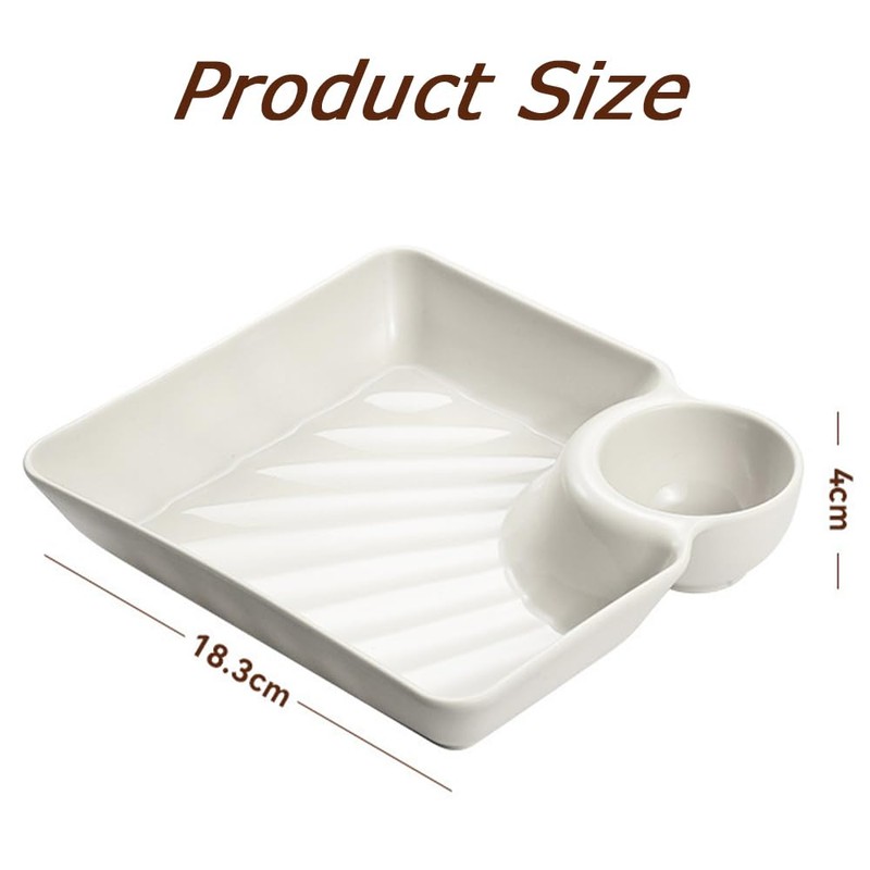 8 Pack Chip and Dip Serving Platter,Sushi Plates with Sauce