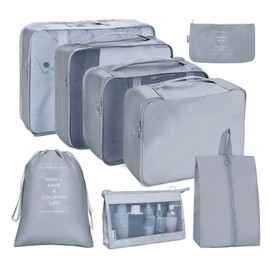 OSDUE Packing Cubes for Suitcase, 8PCS Thickening Travel Organiser Packing Bags Lightweight Travel Accessories Organizers Essentials Clothes Shoes Cosmetics Toiletries Storage Bags