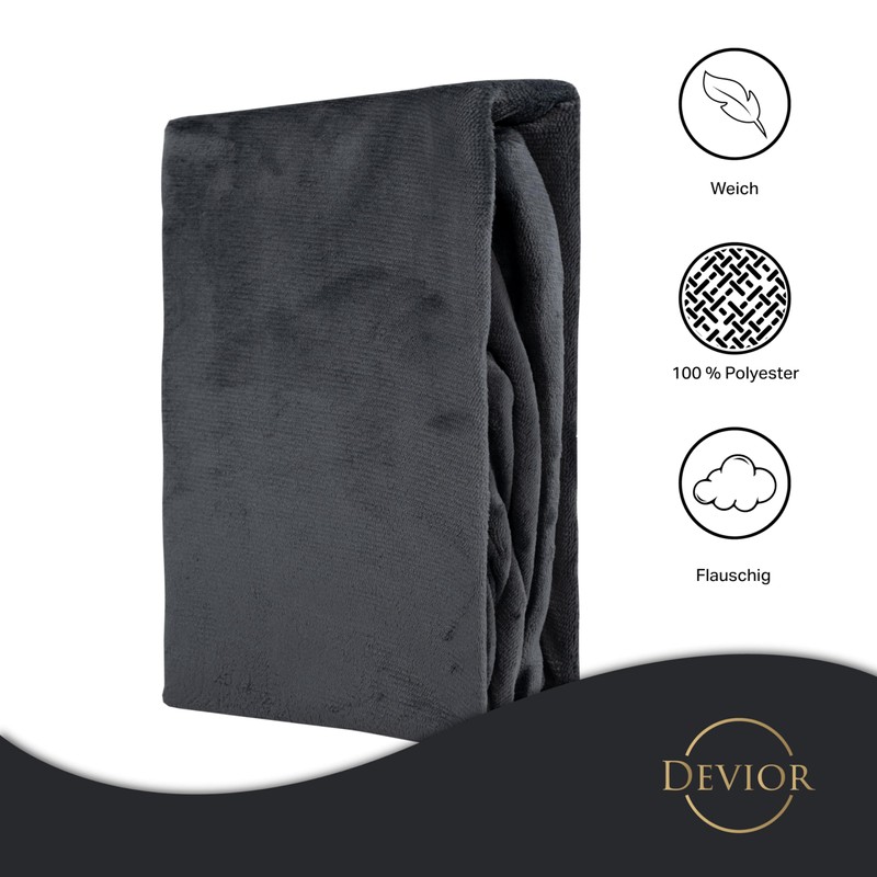 Devior Cashmere Touch Spannbettlaken 90x200-100x200 cm anthrazit | 190 g/m²