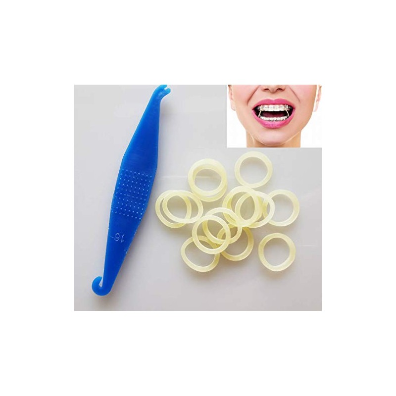 100 Pcs DentalSmile Amber Elastic Latex Braces 3.5oz 5/16 Dental
