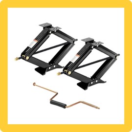 Pafessa USA 24" RV Scissor Jack Leveling Stabilizer with Hand Crank - 6,500 Pound Capacity - 2 Pack