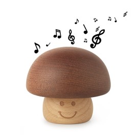 Wood Happy Birthday Wind up Music Box Mini Cute Mushroom Vintage Engraved Mechanism Musical Boxes Birthday Gift for Family Friend Lover Classmate Kids Children Mom Wife