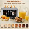 4 Slice Toaster Touch Screen, Stainless Steel Toasters Digital Timer,