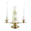 Gold Toned Unity Candle Holder for Wedding Ceremony, 12 Inch