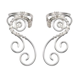 OwMell Non-Piercing Elf Ear Cuffs, Flexible and Durable, Handmade Alloy Metal, Fits Most Earring Sizes