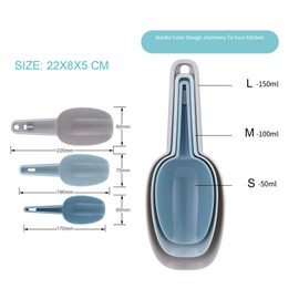 Set of 3 Scoops for Canisters, Plastic Flour Scoop, Ice Scooper for Canisters, Flour, Powders, Dry Foods, Candy, Popcorn, Coffee Beans Pet Food