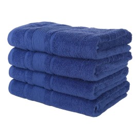 Unbranded NEW NAVY BLUE Color ULTRA SUPER SOFT LUXURY PURE TURKISH 100% COTTON BATH TOWELS - 4 PACK