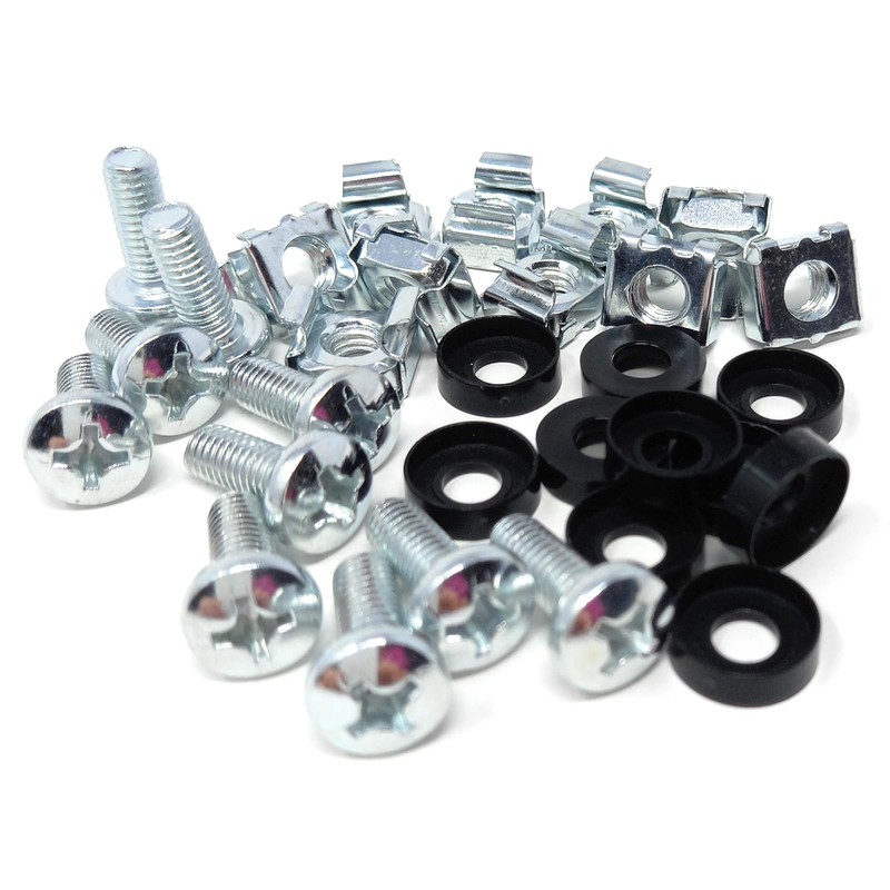 10pcs. M6 Rack Fixing Set, Captive Cage Nuts Bolts Screws