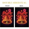 Saoplasa Christmas Garden Flag 12x18 Inch Double Sided Neon Bell