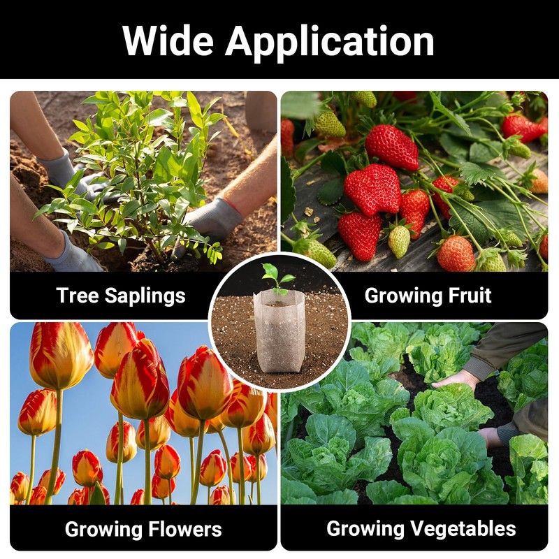 ENPOINT Fabric Plant Grow Bags - 200pcs Seedling Pots 5.5x6.3