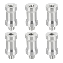 PATIKIL Camera Spigot Screws Converter 1/4" Female to M8 Male, 6 Pack Tripod Screw Adapter Spigot Stud for Light Stand Hot Shoe Cold Shoe Adapter Ball Head Flash, Silver