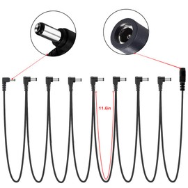 Guitar Effect Pedal Power Supply - MIMIDI 9 Volt Guitar Pedal Power Adapter 9V DC 1A (1000mA) Tip Negative with 8 Way Daisy Chain Pedal Cable (8-Way)
