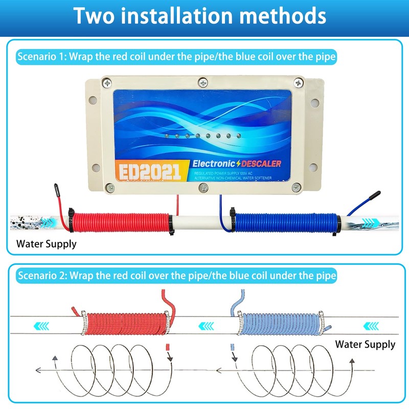 Whole House Electronic Water Descaler, Salt Free Hard Water Conditioner,