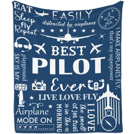 Mubpean Pilot Gifts Blanket 60"X50", Pilot Gifts Aviation Men, Gifts for Pilots Men, Aviation Gifts for Pilots, Pilot Gifts for Men, Unique Pilot Gifts Ideas, Helicopter Pilot Gifts, Airplane Gifts