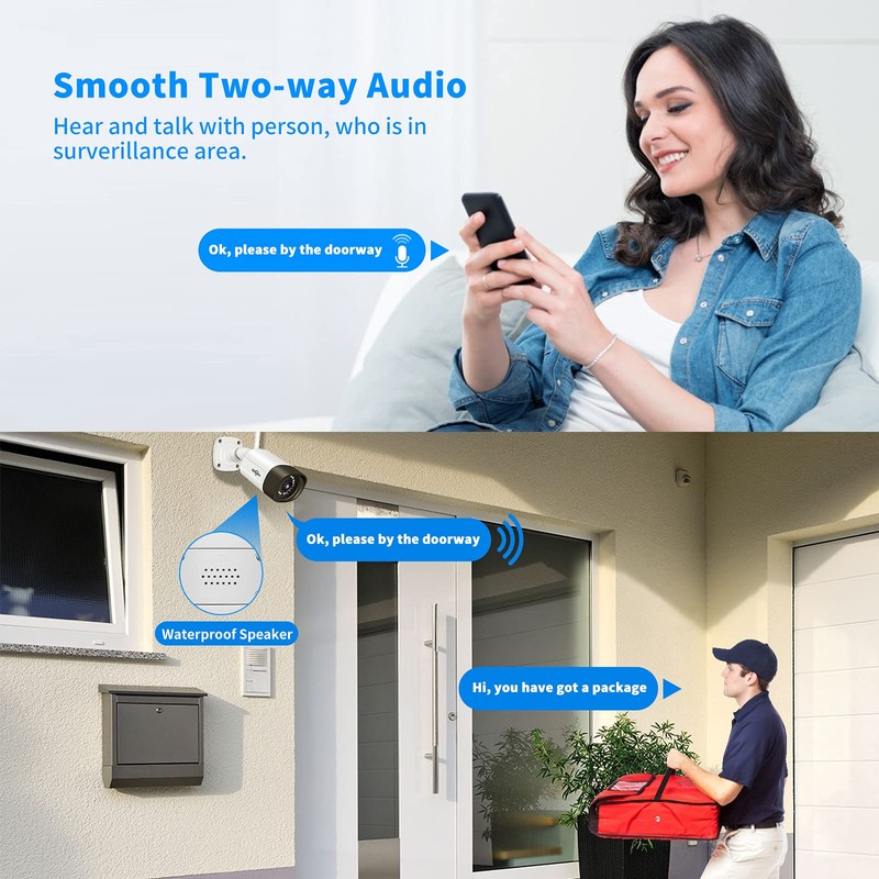 Hiseeu [5MP+2-Way Audio] Outdoor Security Camera Waterproof Home Security CCTV