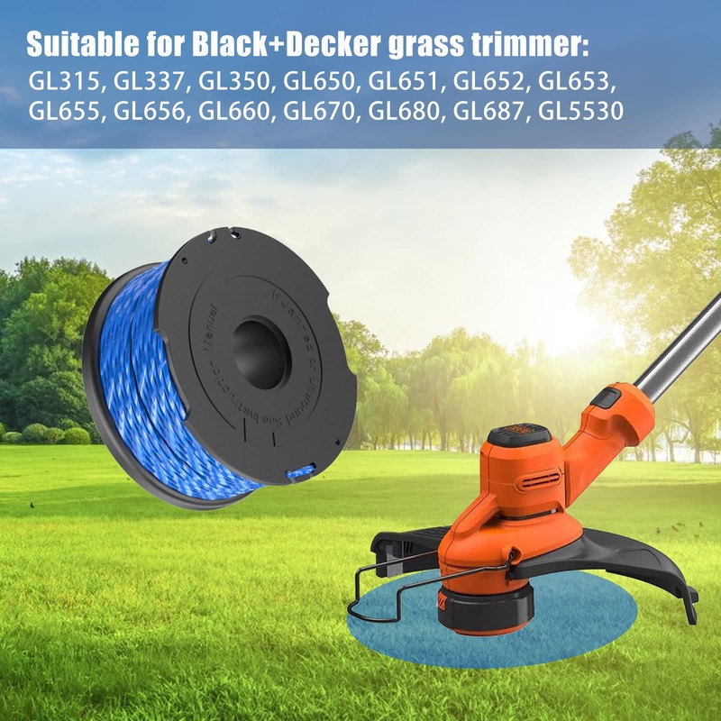 Line String Trimmer Replacement Spools, 1.65mm 12.2m Spool lines Compatible